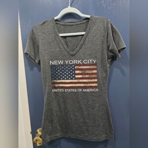 Fitted V-Neck New York Women T-Shirt